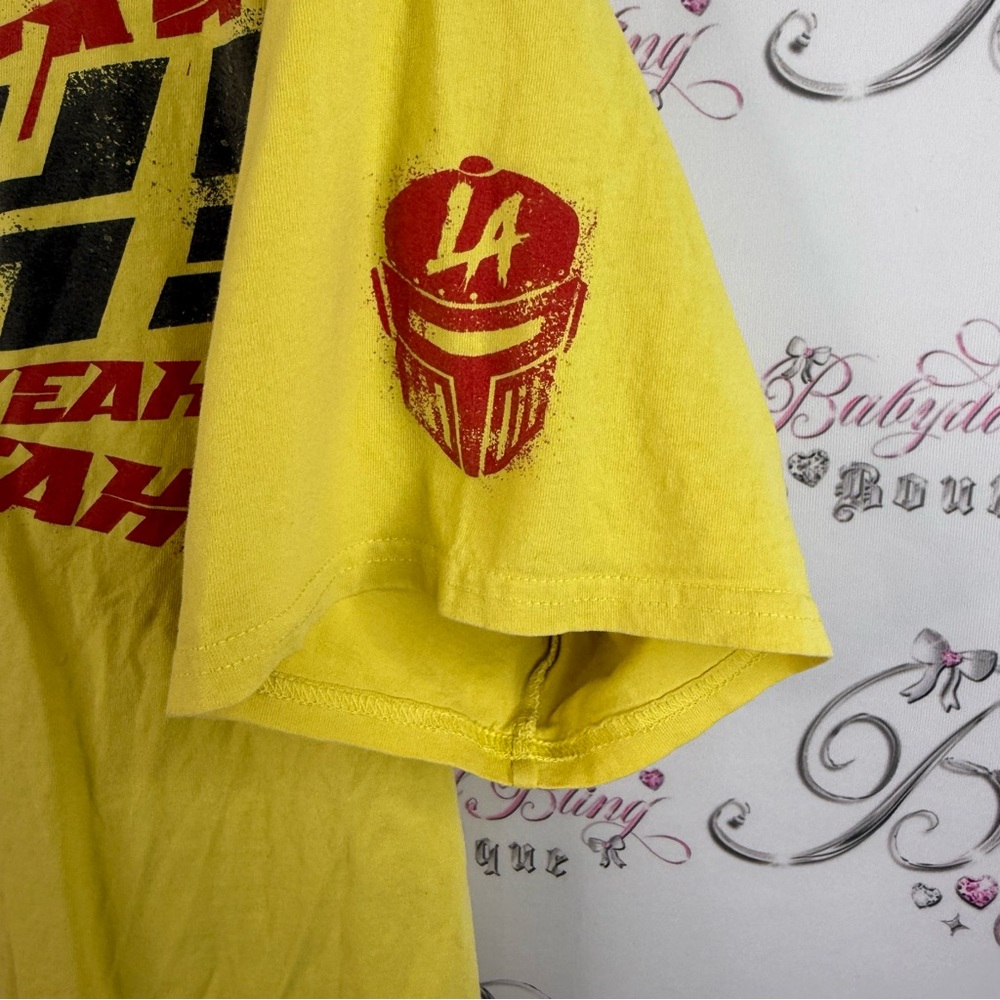 WWE T-shirt wrestle fighting yeah graphic red black Yellow Authentic T-Shirt - Picture 5 of 10